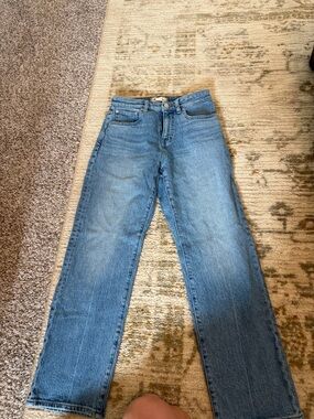 Madewell Women’s Straight Leg Jeans in Light Blue Denim - Broken Zipper